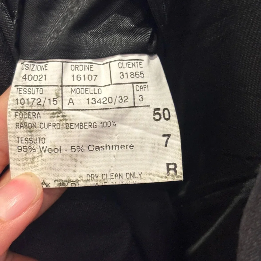 Canali Mens Black Lana Cashmere Double Breasted Blazer Sport Coat Made in Italy